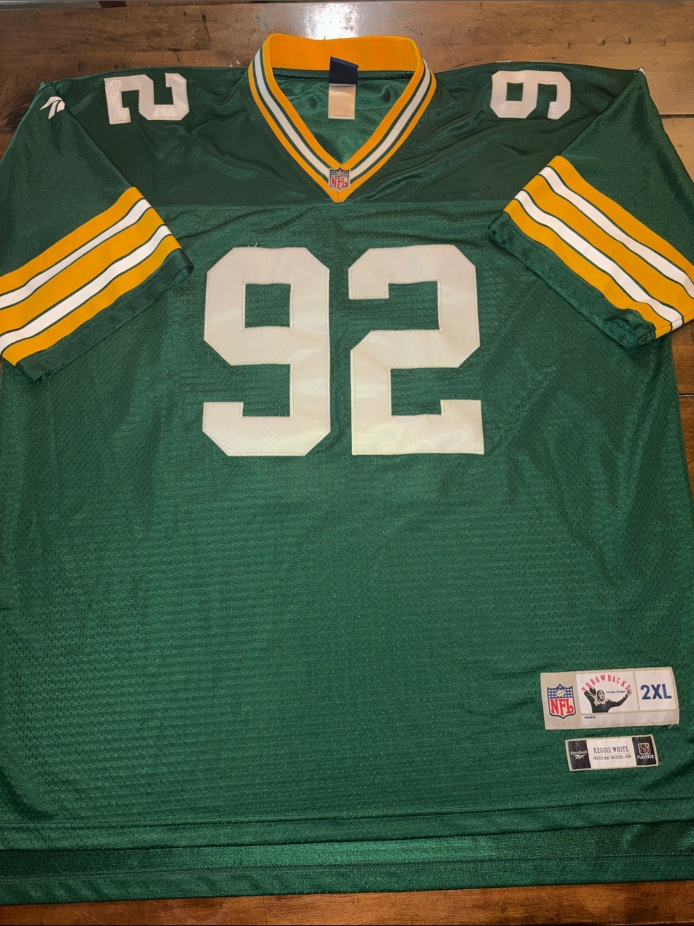 Reebok Green Bay Packers official NFL Throwbacks Reggie White Jersey 2XL